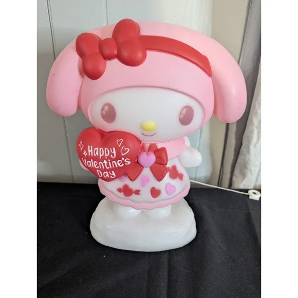Hello Kitty Melody Sanrio Happy Valentines Day light up blow mold style lamp dec - Picture 1 of 7